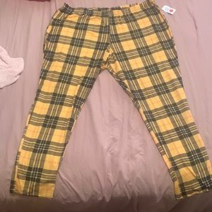 Yellow, red, black, blue plaid leggings